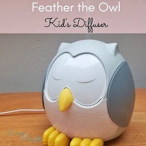 Young Living Feather the Owl Diffuser Gray and Yellow